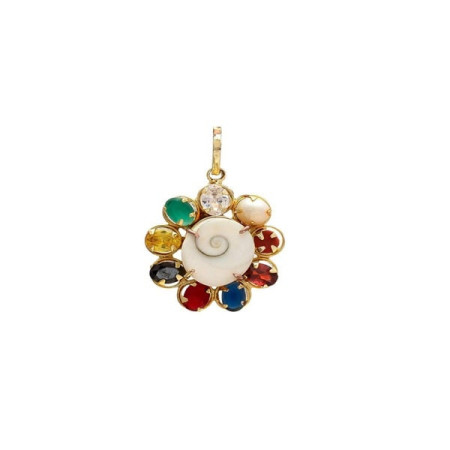Navratna Gomti Chakra Brass Pendant for Men and Women